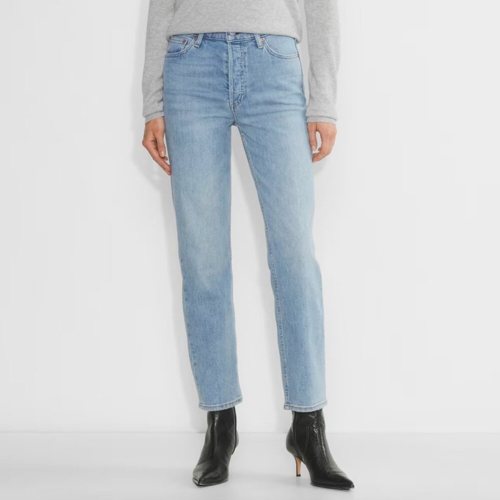 Denim Forum Arlo High Rise Straight Leg Jeans